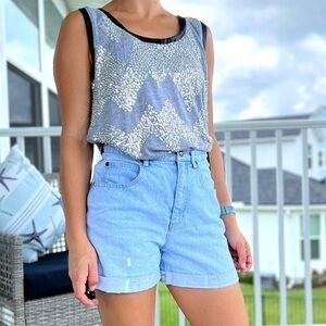 Line & Dot NWT Beaded Faux Leather Trim Tank Size Medium